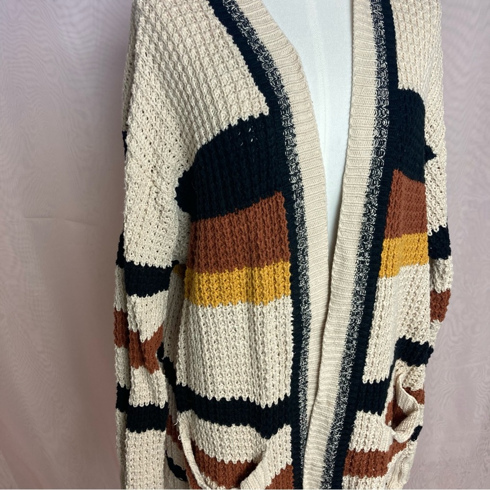 Hem & Thread Open Front Striped Cardigan - image 2